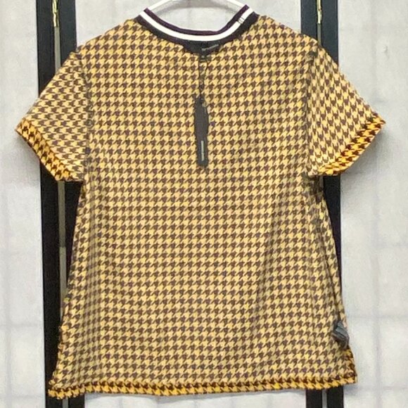 Harve Benard Print Series Cap Sleeve Stretch Band Crew Neck Houndstooth Top M - Picture 6 of 13